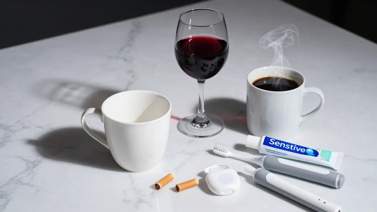 Káva, víno a hygiena jako faktory ovlivňující bílé zuby