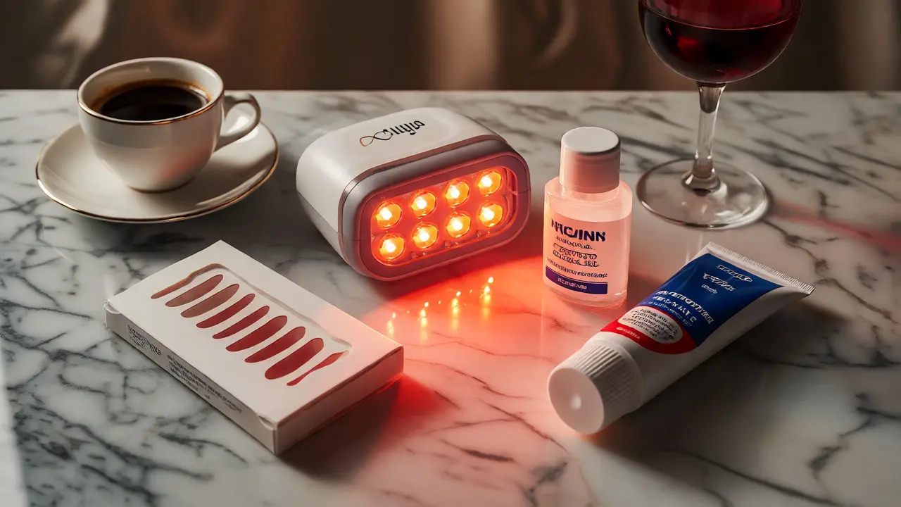 Srovnání bělicích náplastí, LED lampy a pasty na zuby