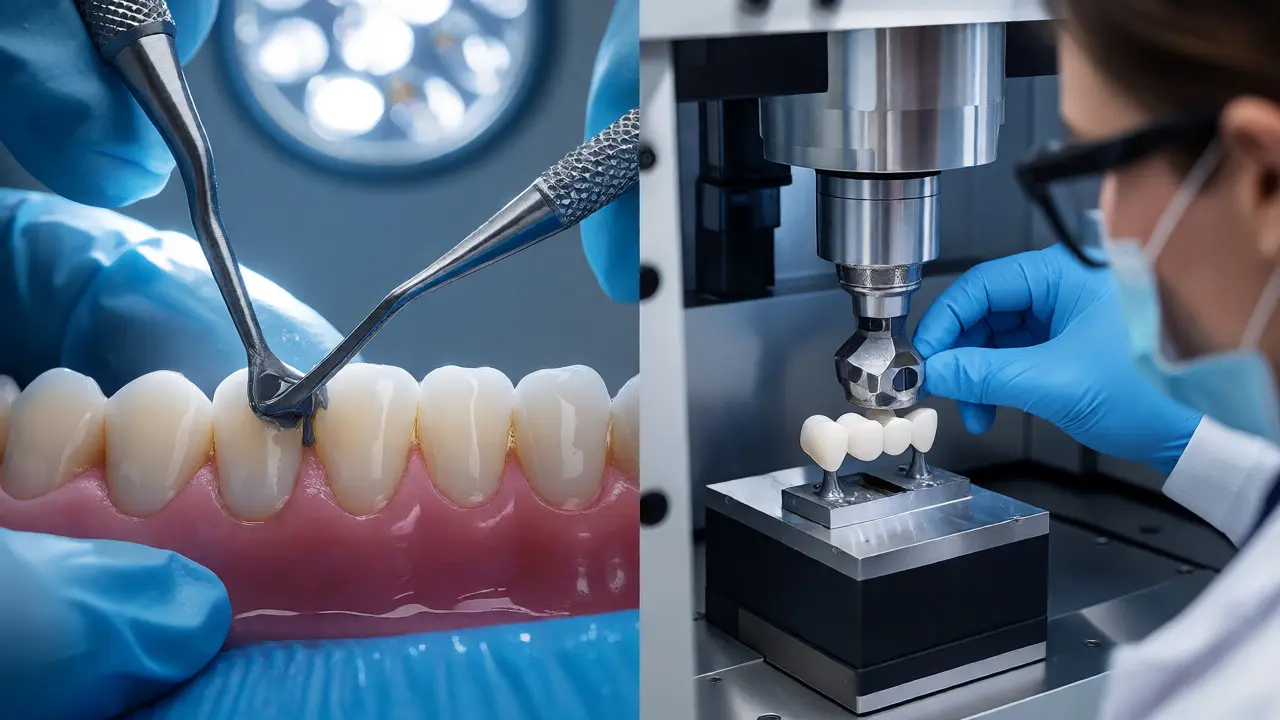 Porovnání aplikace kompozitu a výroby keramiky v laboratoři